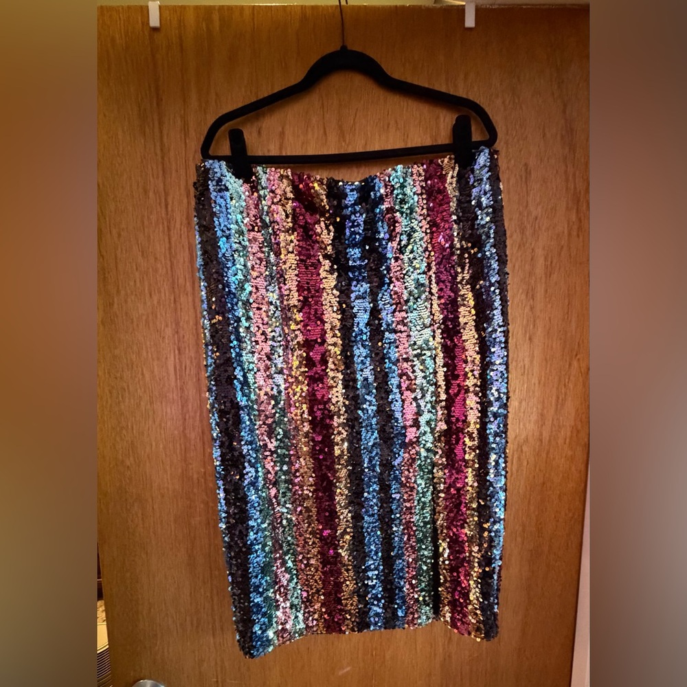Multicolor Sequin Pencil Skirt